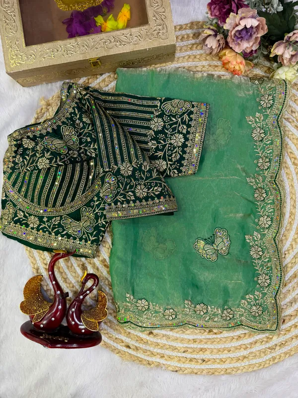 Pista_Space_Silk_Embroidered_Saree