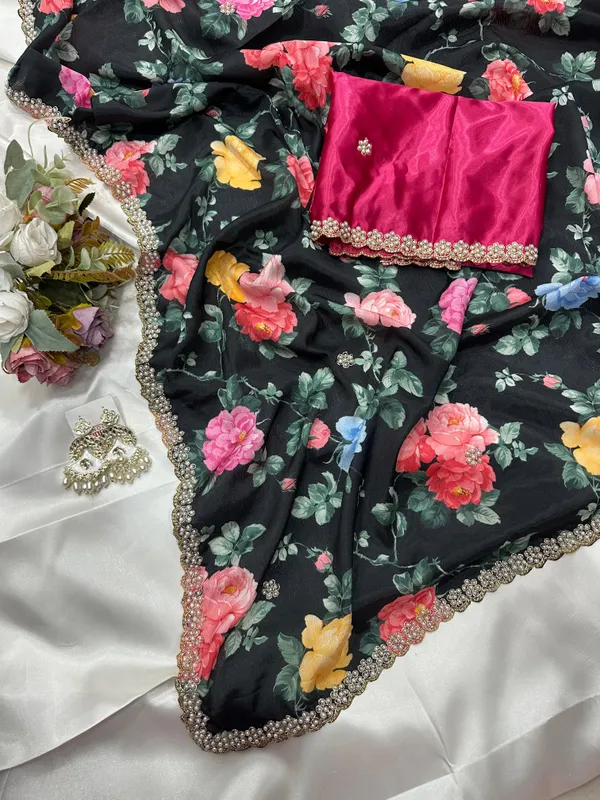 Black_Floral_Print_Embroidered_Saree