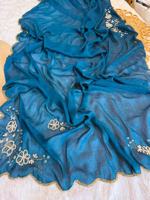 Rama_Chocolate_Silk_Handwork_Saree