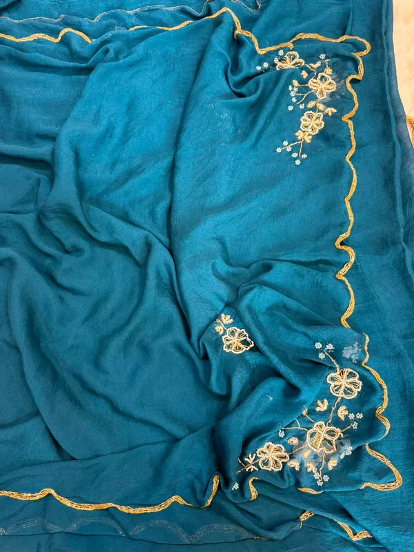Rama_Chocolate_Silk_Handwork_Saree