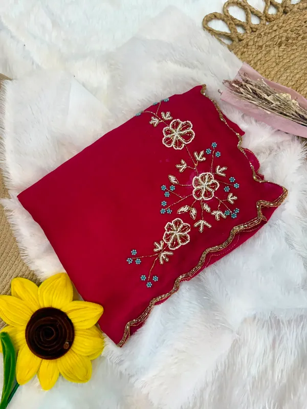 Rani_Chocolate_Silk_Handwork_Saree