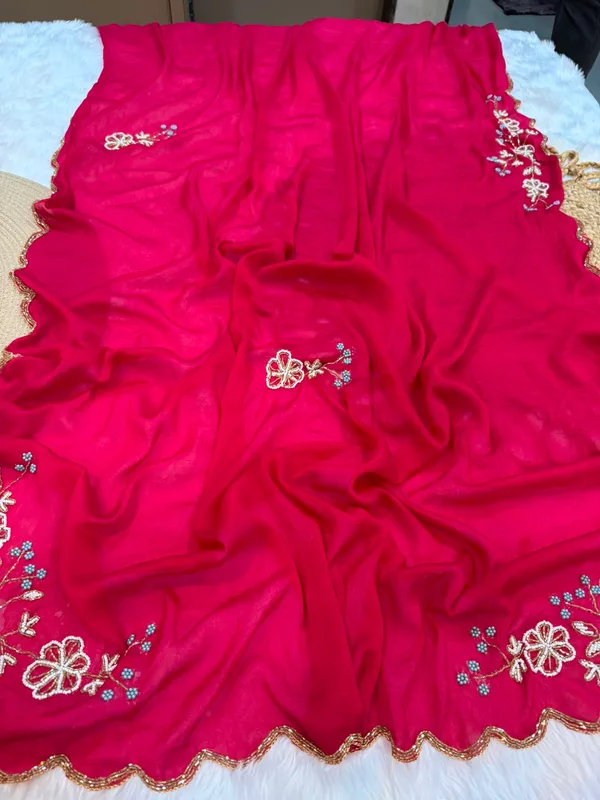 Rani_Chocolate_Silk_Handwork_Saree