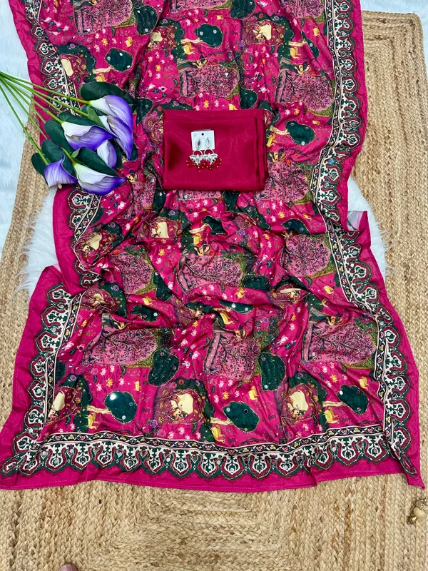 Rani_Pichwai_Print_Hand_Embroidered_Saree