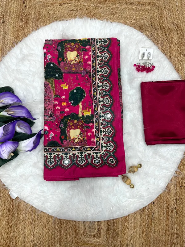 Rani_Pichwai_Print_Hand_Embroidered_Saree