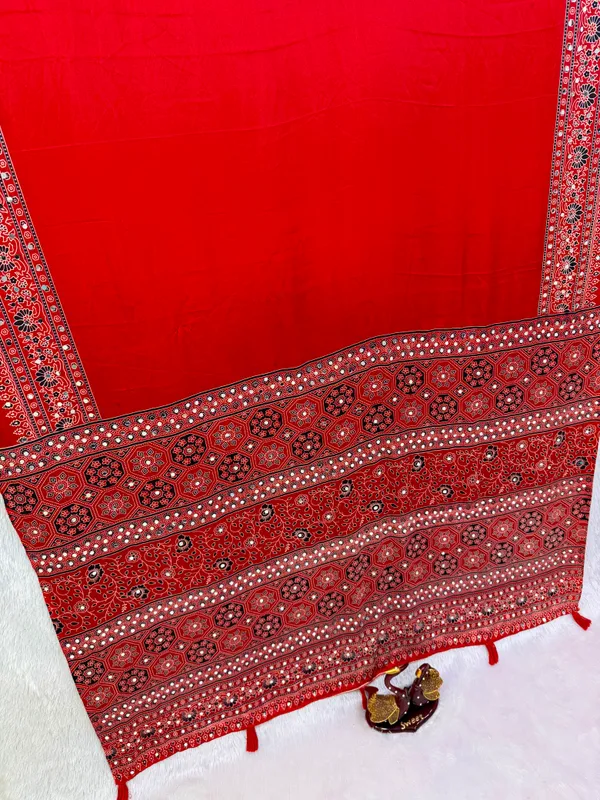 Red_Ajarakh_Print_Mirror_Embroidered_Saree