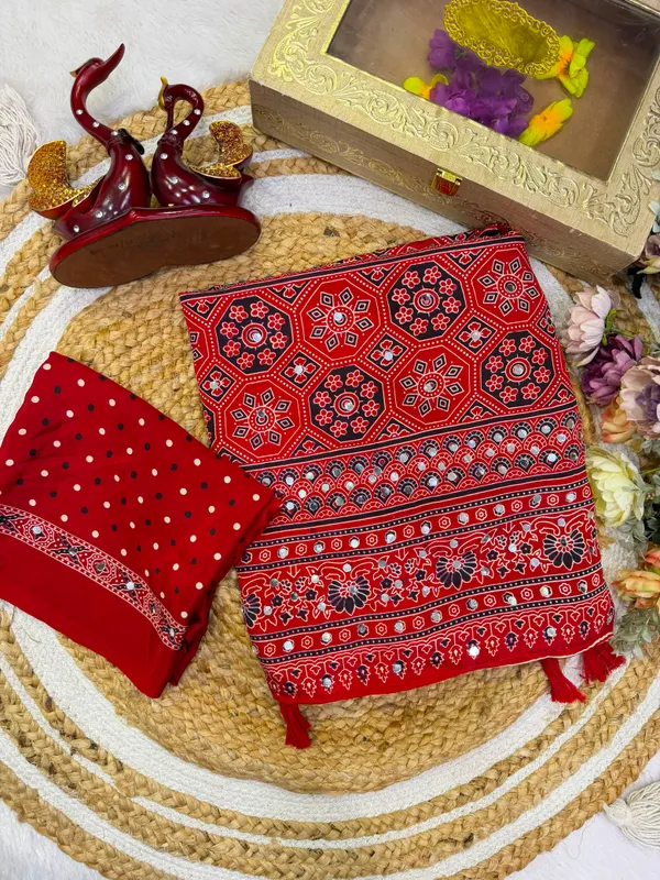 Red_Ajarakh_Print_Mirror_Embroidered_Saree