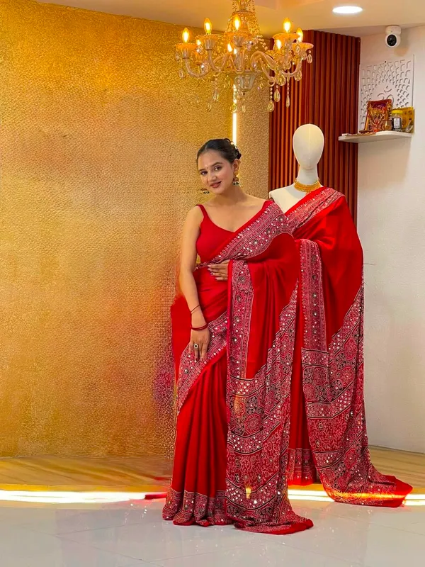 Red_Ajarakh_Print_Mirror_Embroidered_Saree