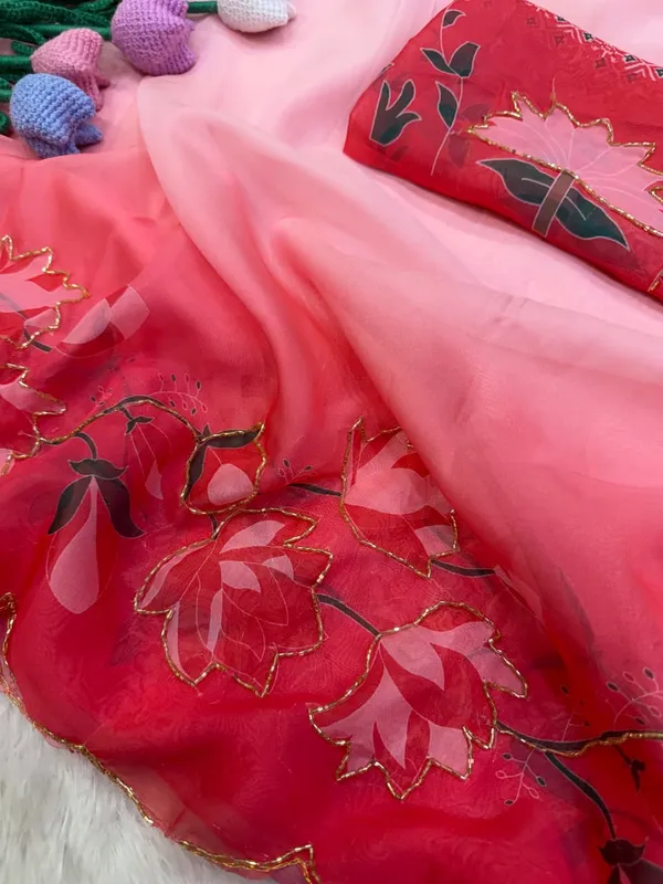 Red_Shaded_Floral_Embroidered_Saree