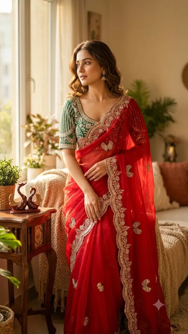 Red_Space_Silk_Embroidered_Saree