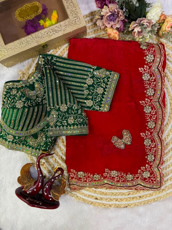 Red_Space_Silk_Embroidered_Saree