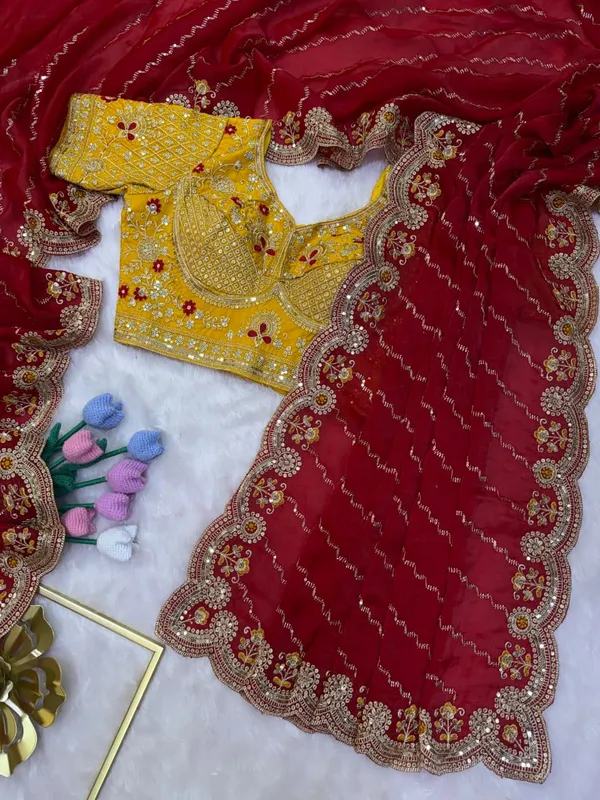 Red_Space_Silk_Embroidered_Saree