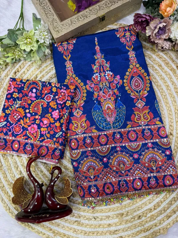 Royal_Blue_Chinon_Silk_Embroidered_Saree