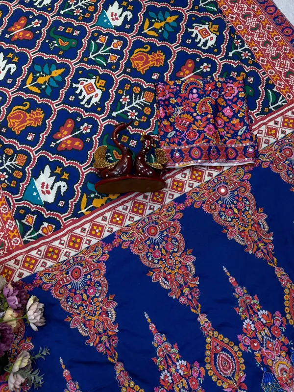 Royal_Blue_Chinon_Silk_Embroidered_Saree