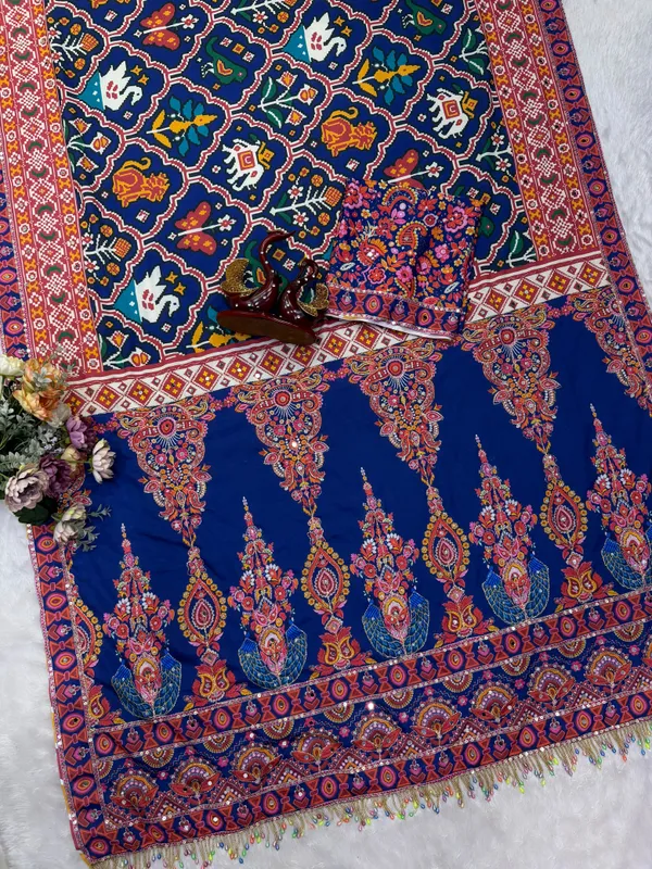 Royal_Blue_Chinon_Silk_Embroidered_Saree