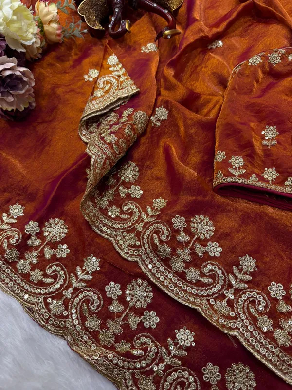 Rusty_Orange_Space_Silk_With_Embroidered_Saree