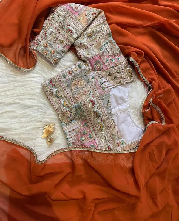 ORANGE_SOFT_GEORGETTE_EMBROIDERED_SAREE