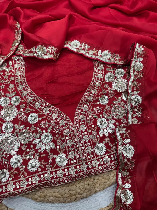Cherry_Red_Space_Silk_With_Embroidered_Saree