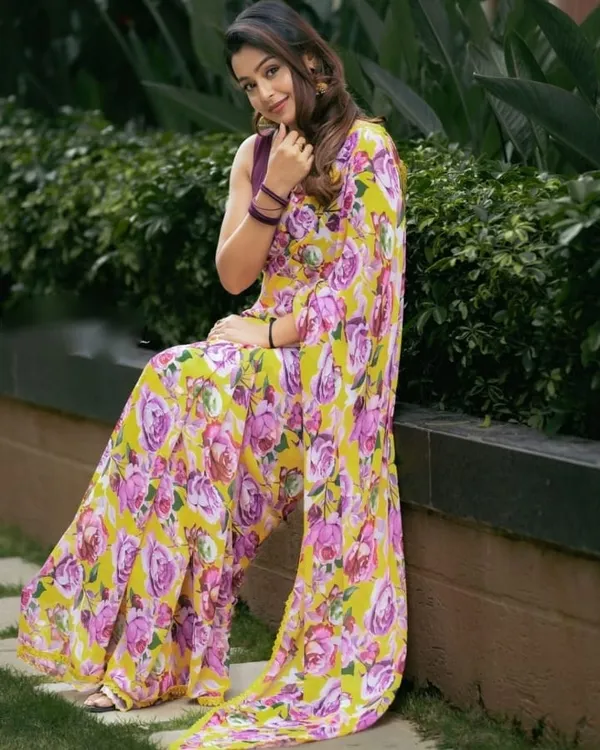 READY_TO_WEAR_YELLOW_TRENDY_1-MINUTE__GEORGETTE_SAREE