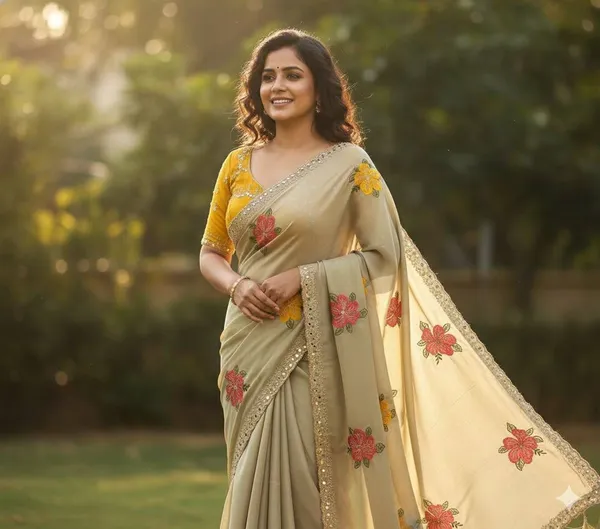 Cream_Thread_and_Mirror_Embroidered_Saree