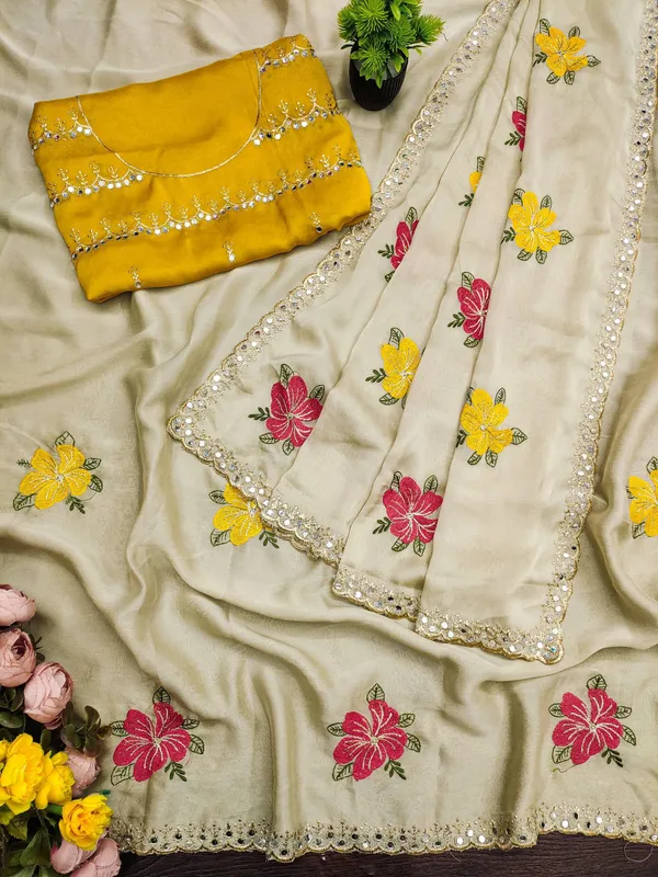 Cream_Thread_and_Mirror_Embroidered_Saree