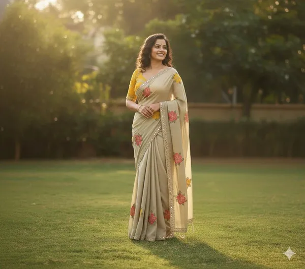 Cream_Thread_and_Mirror_Embroidered_Saree