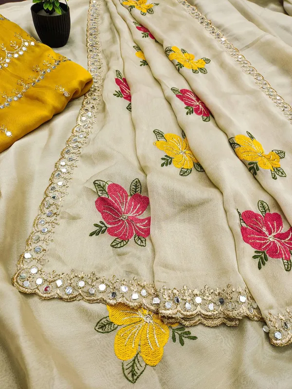 Cream_Thread_and_Mirror_Embroidered_Saree