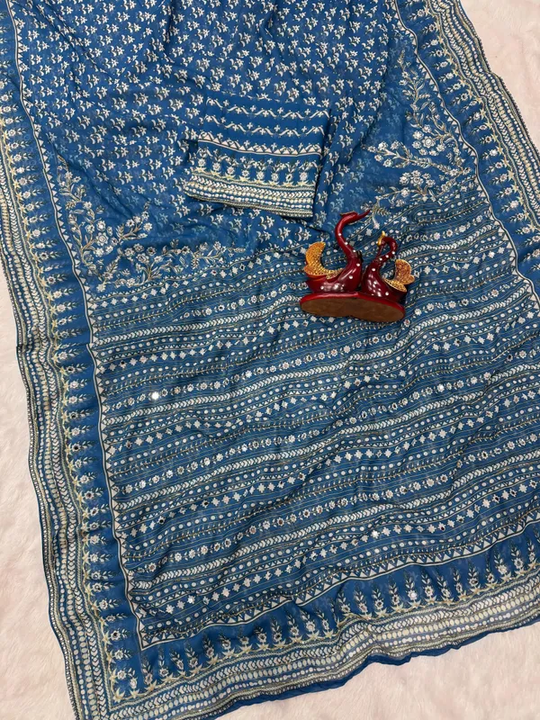 Blue_Printed_Hand_and_Mirror_Work_Saree