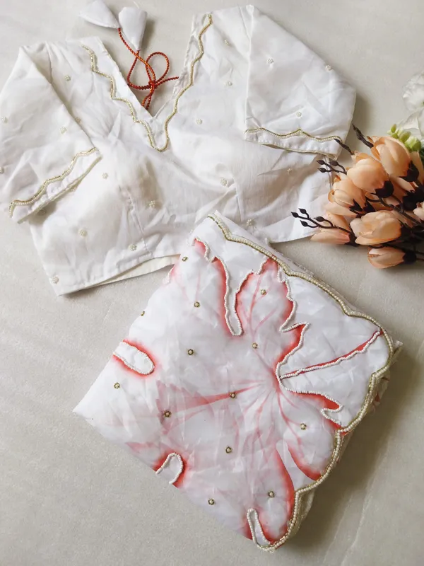 White_Leaf_Handwork_Designer_Saree