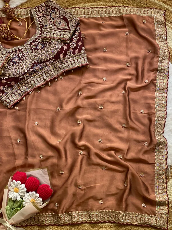 Coffee_Syska_Silk_Designer_Saree