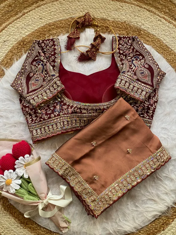 Coffee_Syska_Silk_Designer_Saree