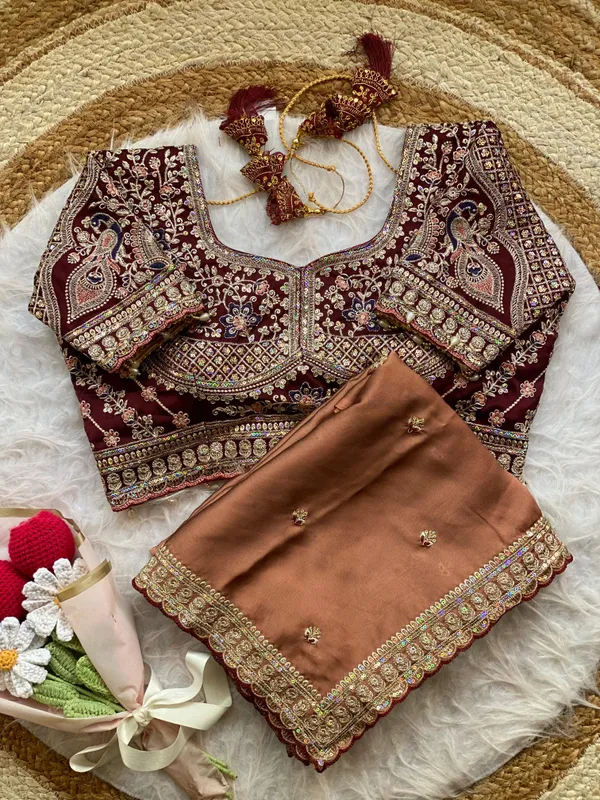 Coffee_Syska_Silk_Designer_Saree