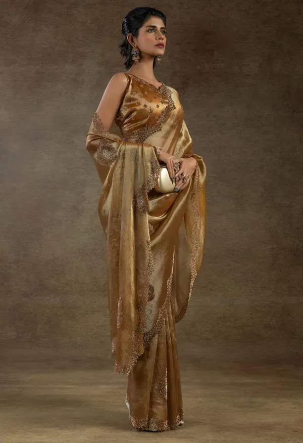 Gold_Soft_Copper_Silk_Designer_Saree