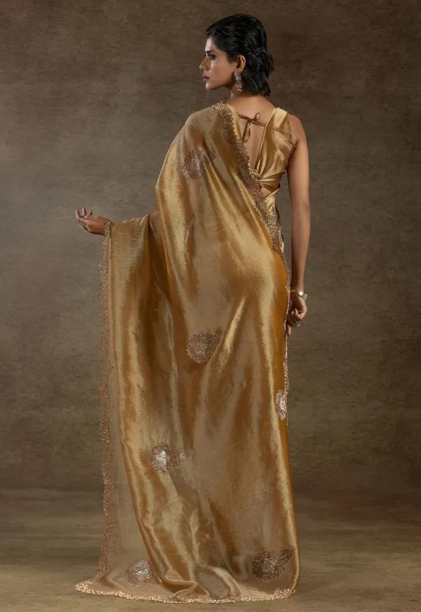 Gold_Soft_Copper_Silk_Designer_Saree
