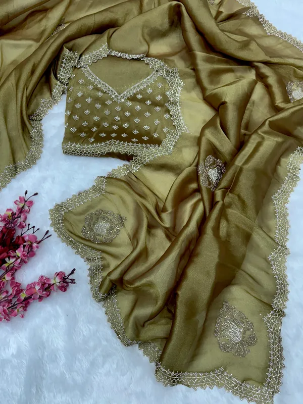 Gold_Soft_Copper_Silk_Designer_Saree