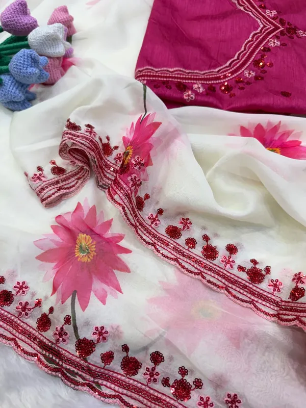 White_Floral_Embroidered_Designer_Saree