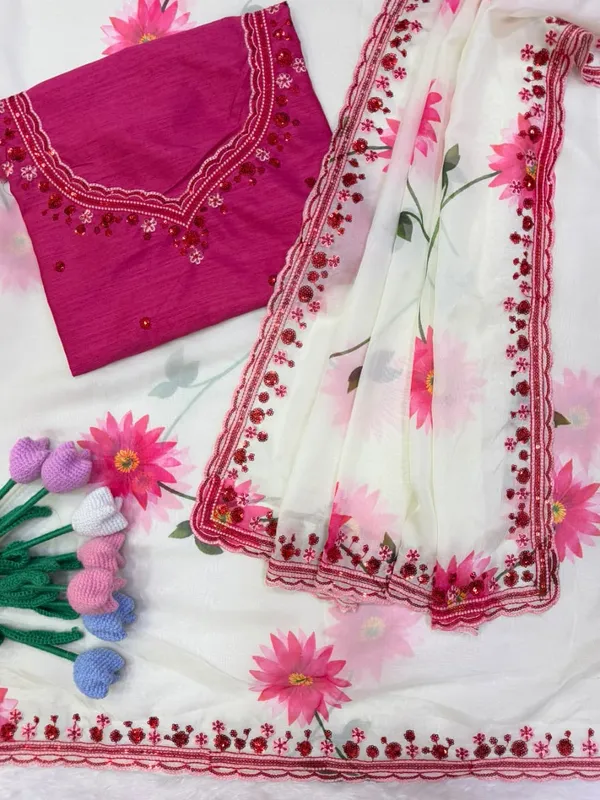 White_Floral_Embroidered_Designer_Saree