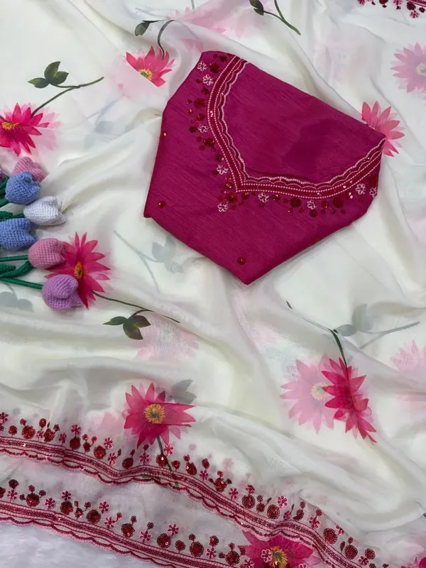 White_Floral_Embroidered_Designer_Saree