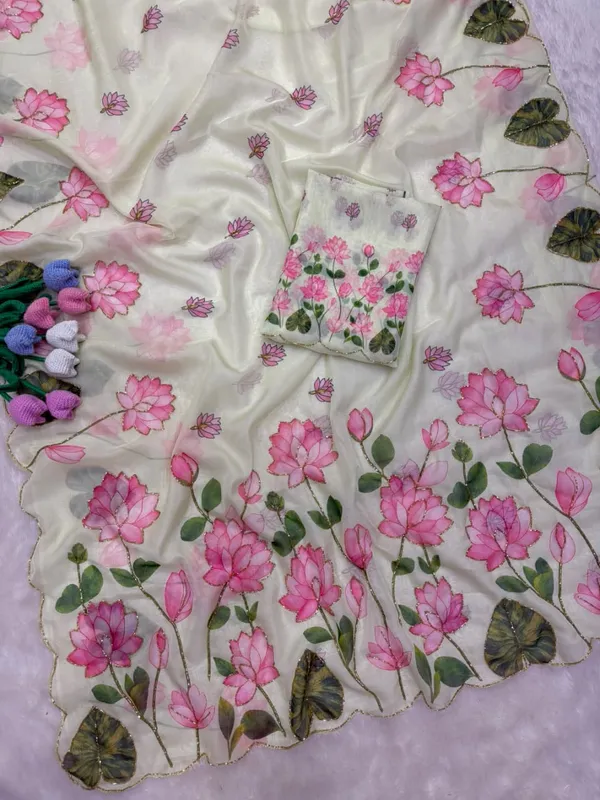 White_Floral_Embroidered_Saree