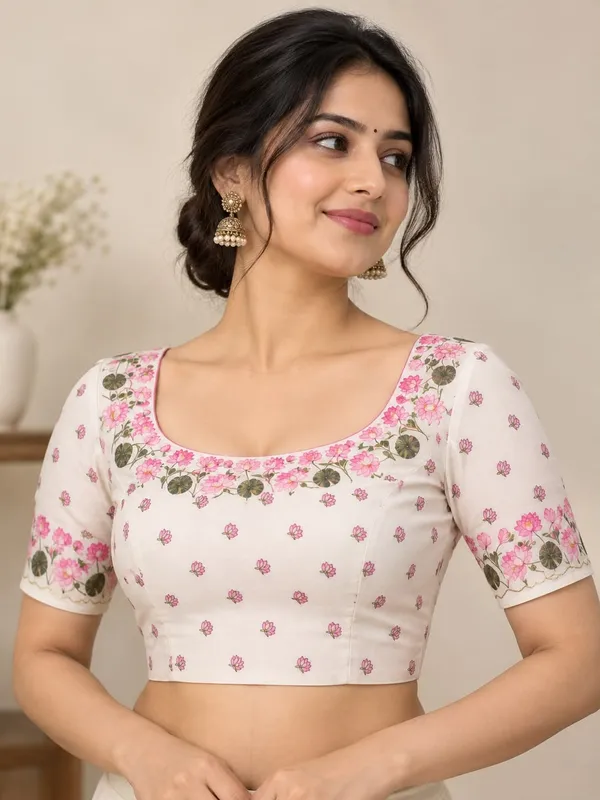 White_Floral_Embroidered_Saree