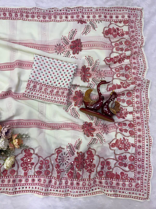 White_Printed_Hand_and_Mirror_Work_Saree