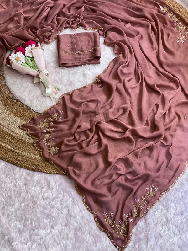 Onion_Pink_Chocolate_Silk_Handwork_Saree