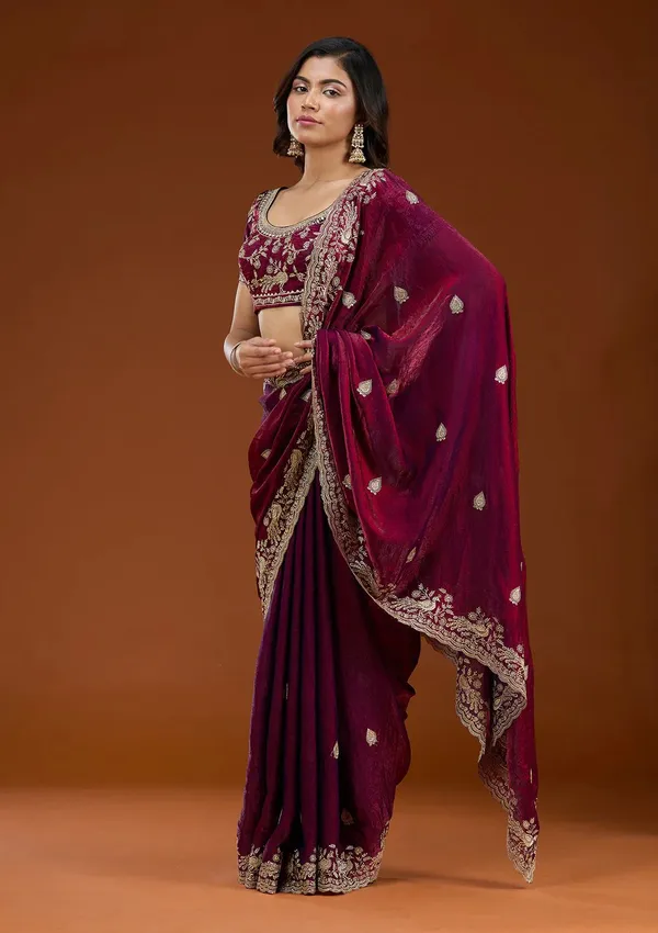 Wine_Space_Silk_Embroidered_Saree