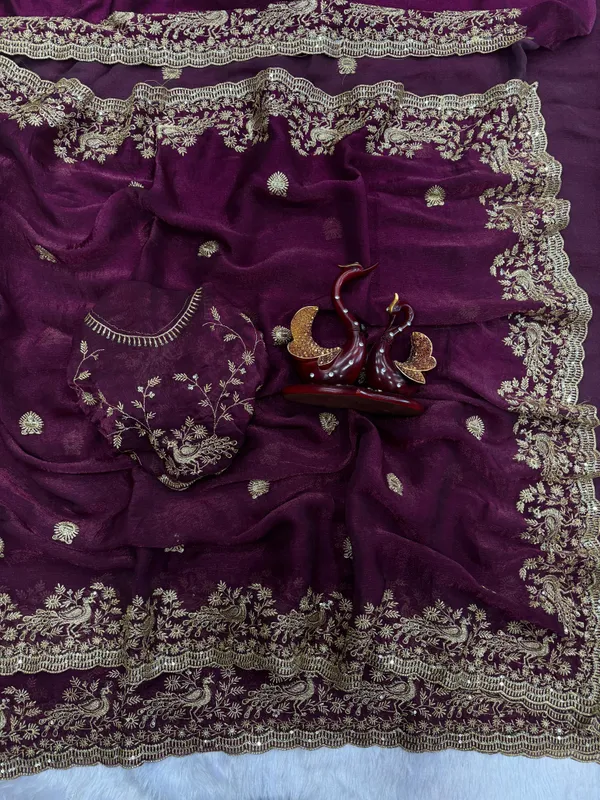 Wine_Space_Silk_Embroidered_Saree