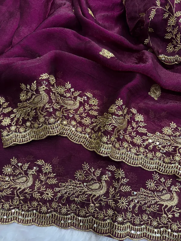 Wine_Space_Silk_Embroidered_Saree