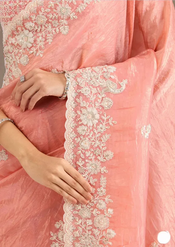 Peach_Crunchy_Chiffon_Silk_Designer_Saree