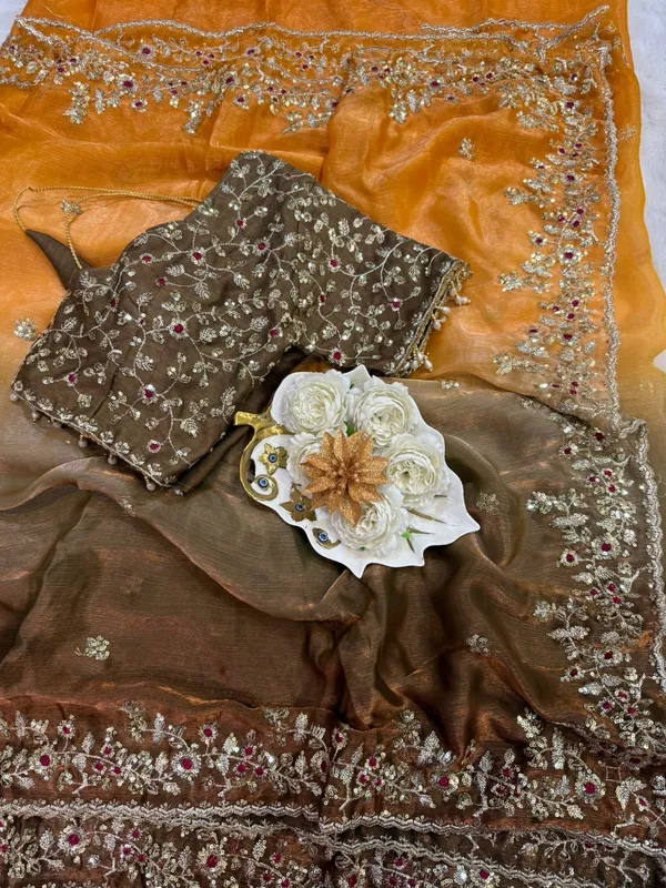 Yellow_Dual_Tone_Space_Silk_Embroidered_Saree