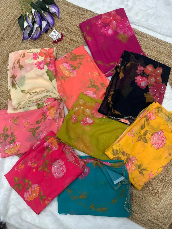 Yellow_Floral_Embroidered_Saree