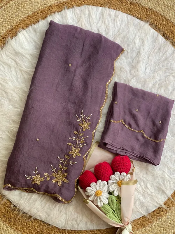 Lavender_Chocolate_Silk_Handwork_Saree