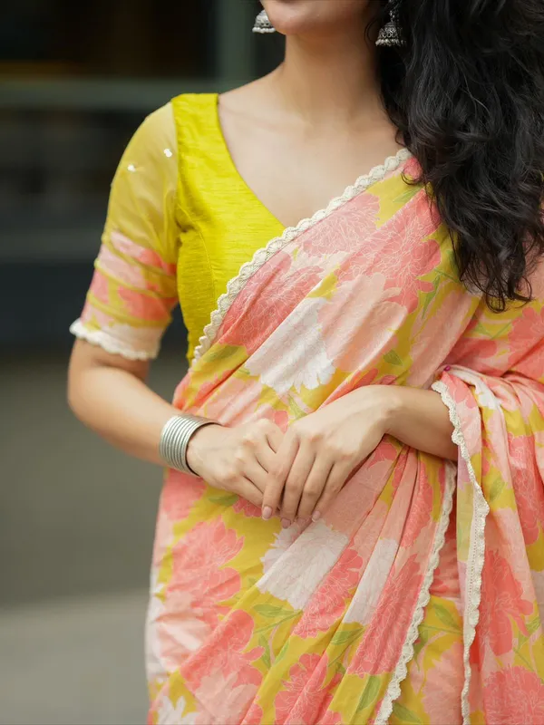 Multicolor_Floral_Print_Designer_Saree