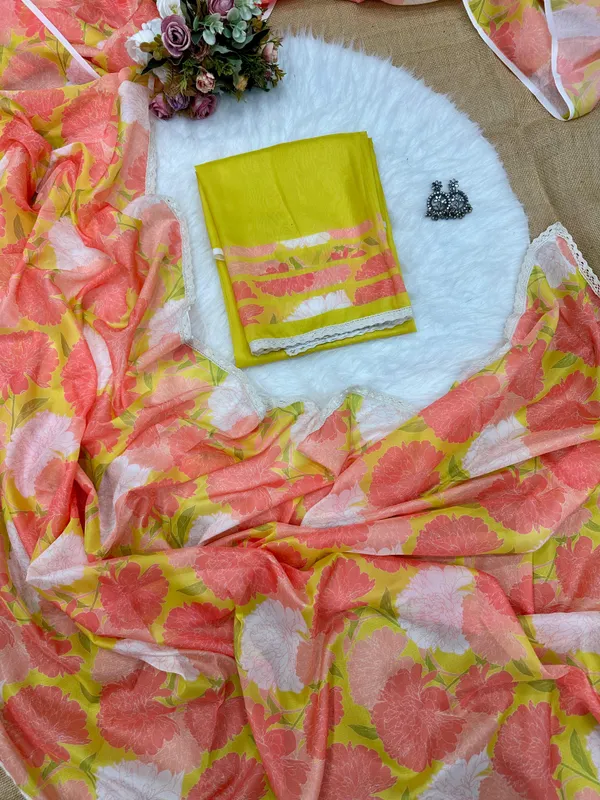 Multicolor_Floral_Print_Designer_Saree